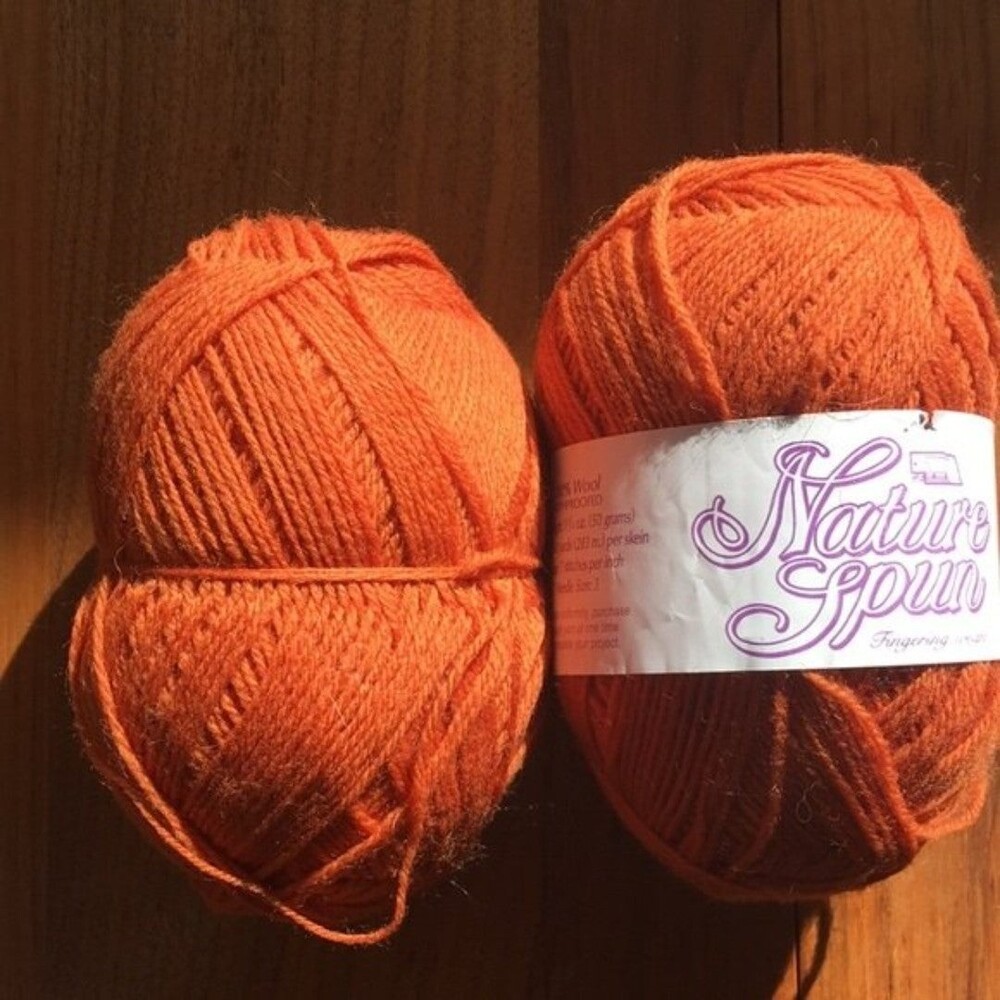 2 skeins Nature Spun fingering wool yarn.